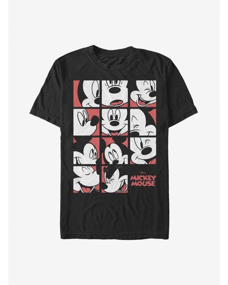 Disney Mickey Mouse Mickey Mouse Expression Grid T-Shirt $9.56 T-Shirts