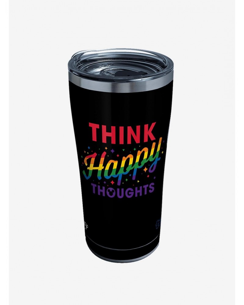 Disney Think Happy Thoughts Rainbow 20oz Stainless Steel Tumbler With Lid $10.82 Tumblers