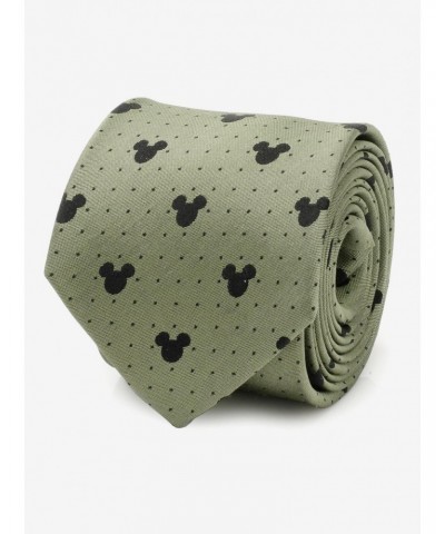 Disney Mickey Mouse Silhouette Dot Green Men's Tie $29.39 Ties
