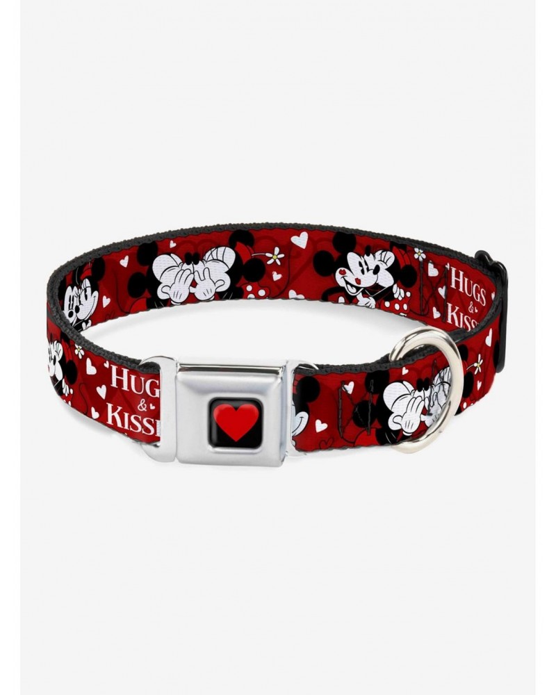 Disney Mickey Mouse Minnie Hugs Kisses Poses Seatbelt Buckle Dog Collar $12.20 Pet Collars