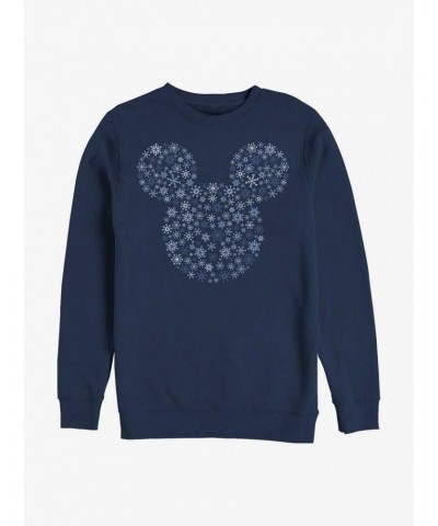 Disney Mickey Mouse Mickey Ear Snowflakes Crew Sweatshirt $12.99 Sweatshirts