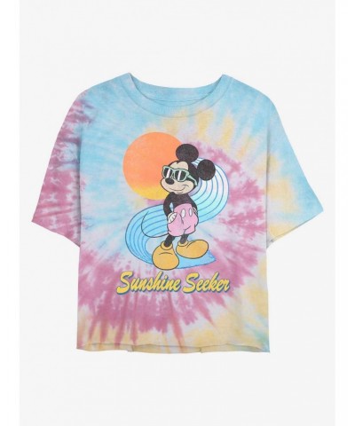 Disney Mickey Mouse Sunshine Seeker Tie Dye Crop Girls T-Shirt $9.68 T-Shirts