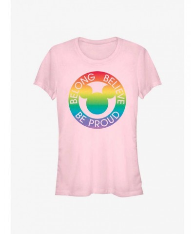 Disney Mickey Mouse Belong Believe Pride T-Shirt $7.97 T-Shirts