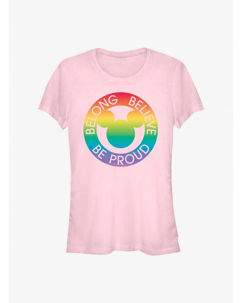 Disney Mickey Mouse Belong Believe Pride T-Shirt $7.97 T-Shirts