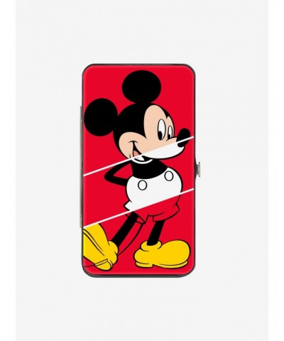 Disney Mickey Mouse Classic Pose The True Original Stripe Hinged Wallet $6.48 Wallets