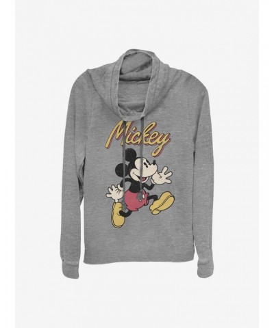 Disney Mickey Mouse Vintage Mickey Cowlneck Long-Sleeve Girls Top $12.57 Tops