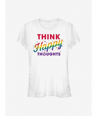 Disney Mickey Mouse Rainbow Think Happy Thoughts T-Shirt $7.77 T-Shirts