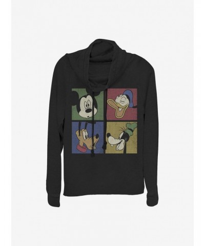 Disney Mickey Mouse And Friends Block Party Cowlneck Long-Sleeve Girls Top $17.60 Tops