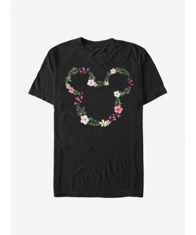 Disney Mickey Mouse Floral Mickey T-Shirt $8.41 T-Shirts