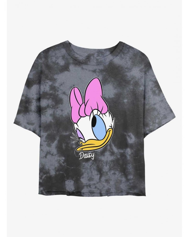 Disney Mickey Mouse Daisy Big Face Tie-Dye Girls Crop T-Shirt $8.09 T-Shirts
