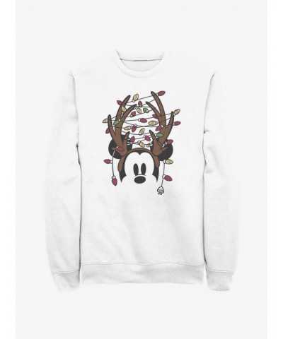 Disney Mickey Mouse Christmas Light Antlers Sweatshirt $9.74 Sweatshirts
