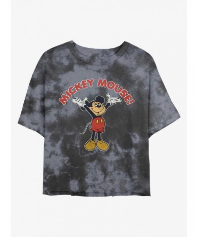 Disney Mickey Mouse Retro Mickey Tie-Dye Girls Crop T-Shirt $9.02 T-Shirts