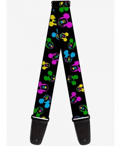 Disney Mickey Mouse Expressions Scattered Neon Guitar Strap $8.22 Guitar Straps
