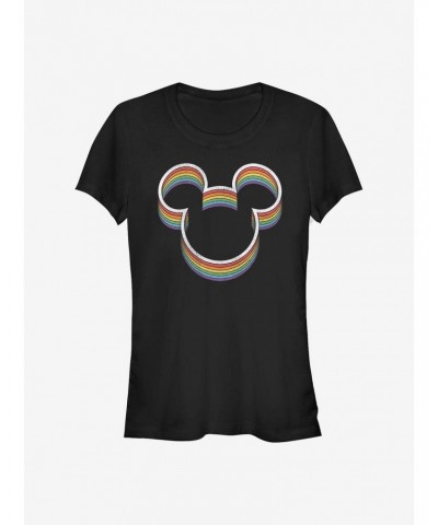 Disney Mickey Mouse Rainbow Ears Girls T-Shirt $6.77 T-Shirts