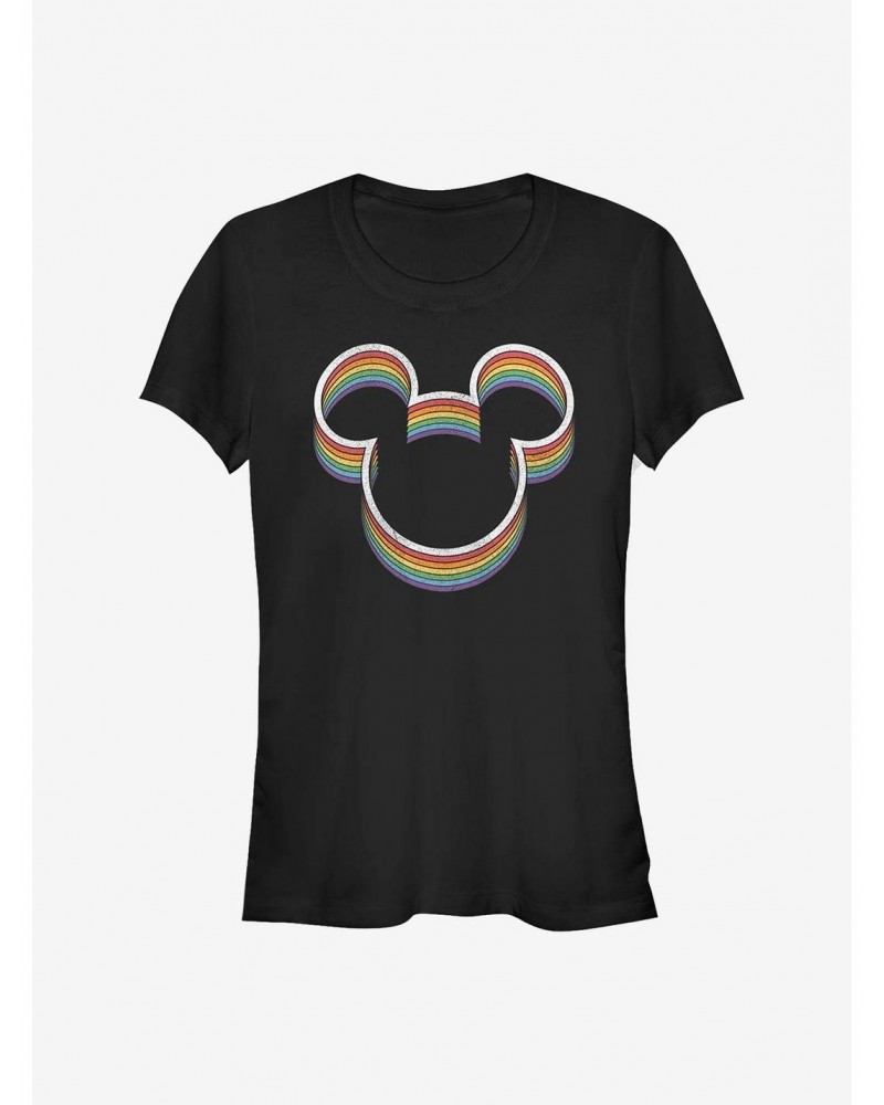 Disney Mickey Mouse Rainbow Ears Girls T-Shirt $6.77 T-Shirts