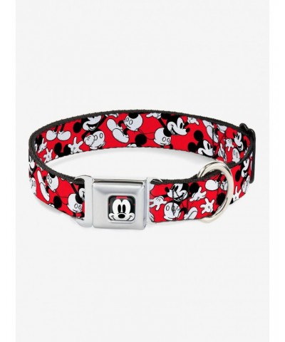 Disney Mickey Mouse Poses Scattered Seatbelt Buckle Dog Collar $9.96 Pet Collars
