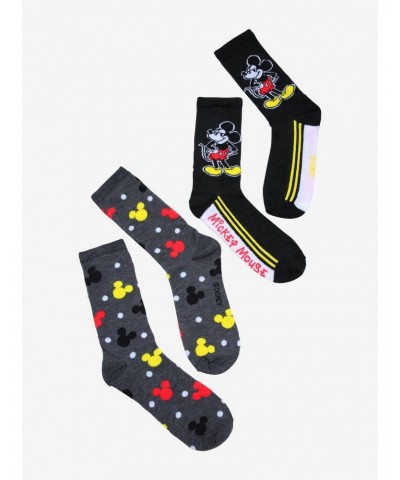 Disney Mickey Mouse Retro Multicolor Crew Socks 2 Pair $3.82 Merchandises
