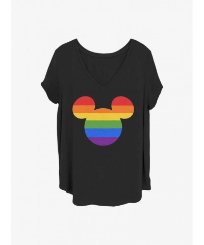 Disney Mickey Mouse Rainbow Ears Girls T-Shirt Plus Size $7.40 T-Shirts