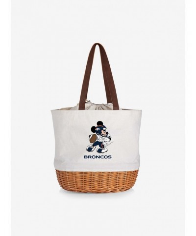 Disney Mickey Mouse NFL Denver Broncos Canvas Willow Basket Tote $28.56 Totes