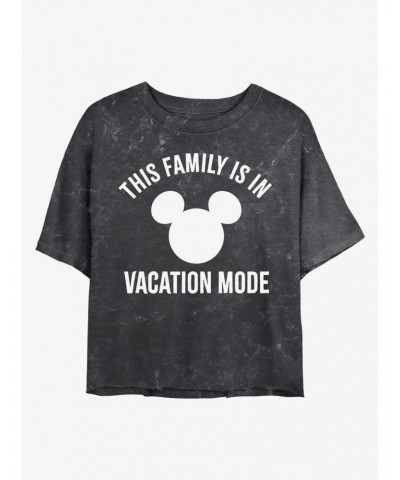 Disney Mickey Mouse Vacation Mode Mineral Wash Crop Girls T-Shirt $9.71 T-Shirts