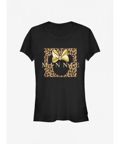 Disney Minnie Mouse Leopard Square Minnie Girls T-Shirt $7.77 T-Shirts