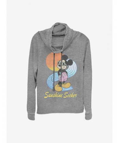 Disney Mickey Mouse Sunshine Seeker Cowlneck Long-Sleeve Girls Top $17.60 Tops