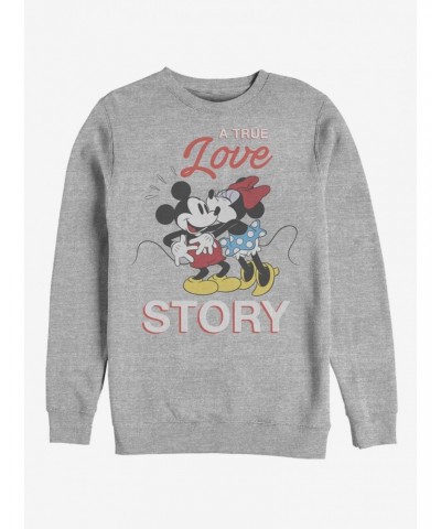 Disney Mickey Mouse True Love Story Crew Sweatshirt $13.87 Sweatshirts