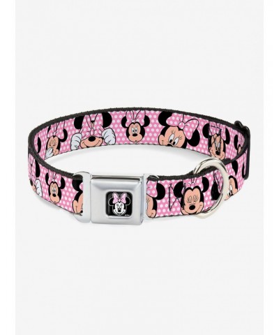 Disney Minnie Mouse Expressions Polka Dot Seatbelt Buckle Dog Collar $10.71 Pet Collars