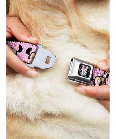 Disney Minnie Mouse Expressions Polka Dot Seatbelt Buckle Dog Collar $10.71 Pet Collars