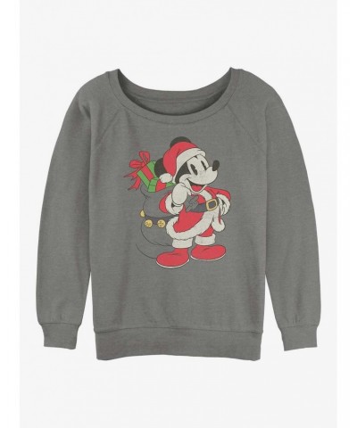 Disney Mickey Mouse Santa Mickey Girls Slouchy Sweatshirt $10.04 Sweatshirts