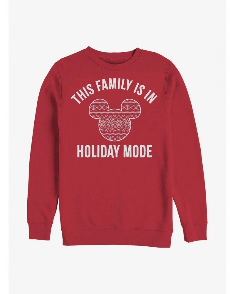 Disney Mickey Mouse This Family Is In Holiday Mode Sweatshirt $11.51 Sweatshirts