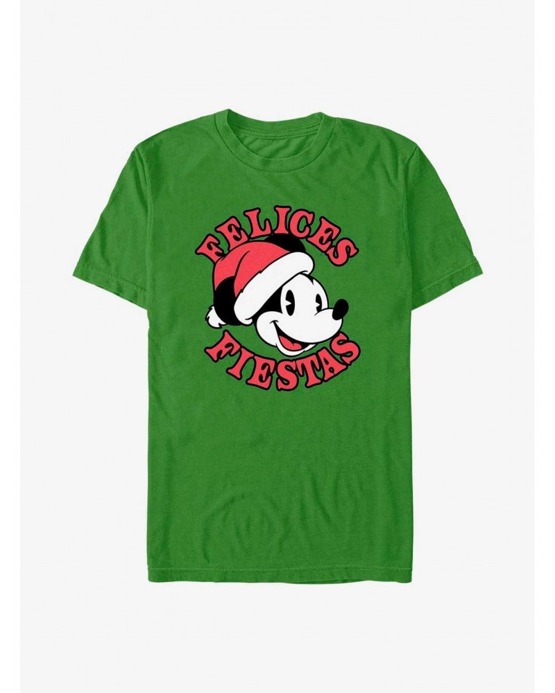 Disney Mickey Mouse Felices Fiestas Happy Holidays in Spanish T-Shirt $6.69 T-Shirts