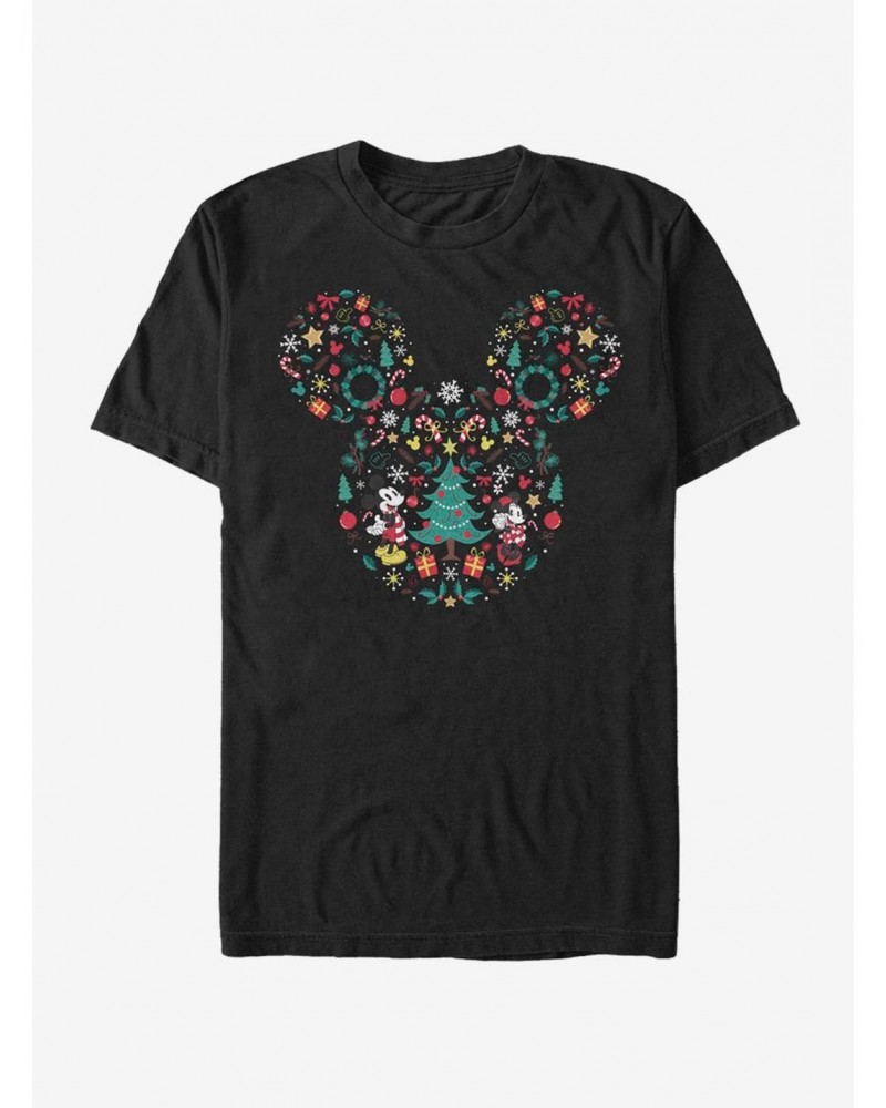 Disney Mickey Mouse Holiday Icon Ear Fill T-Shirt $7.65 T-Shirts