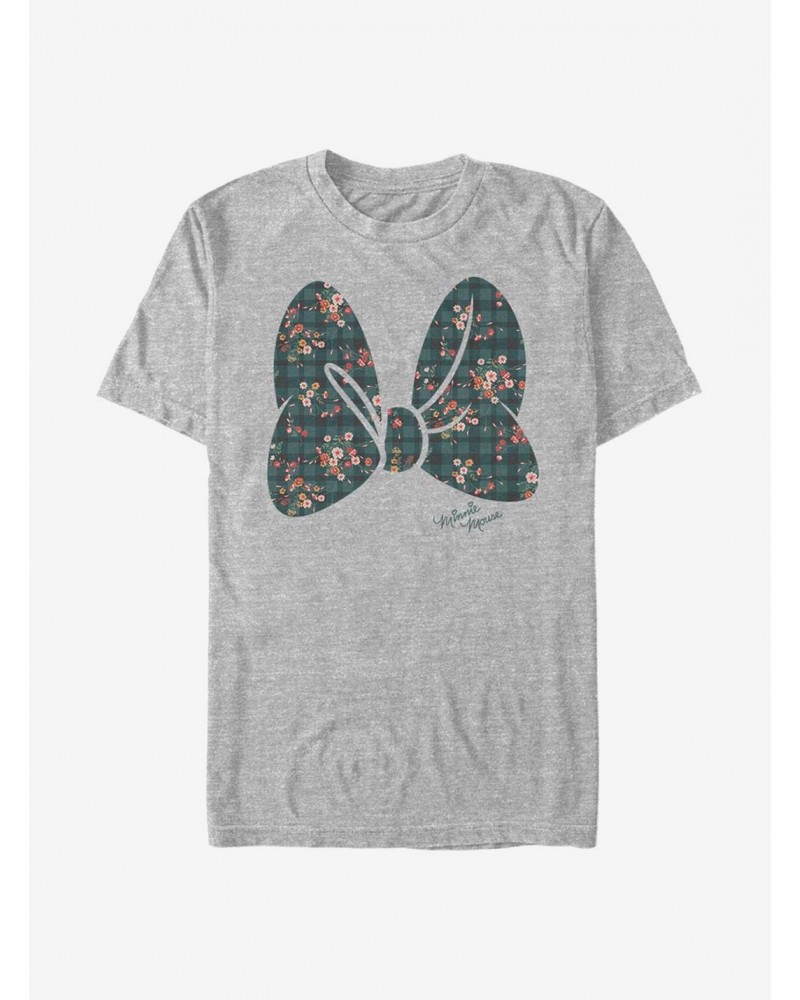 Disney Minnie Mouse Plaid Floral Bow T-Shirt $6.50 T-Shirts