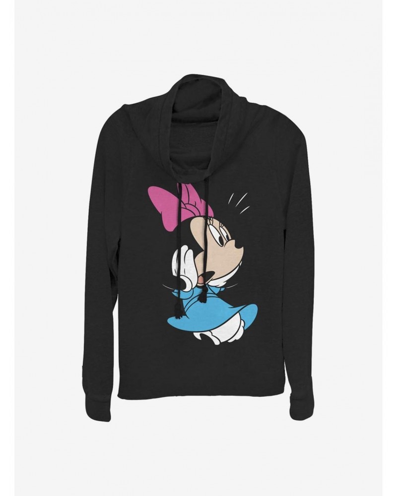 Disney Minnie Mouse Surprised Cowlneck Long-Sleeve Girls Top $12.93 Tops