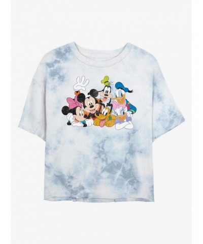 Disney Mickey Mouse All The Friends Tie-Dye Girls Crop T-Shirt $7.40 T-Shirts