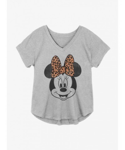 Disney Minnie Mouse Leopard Bow Girls Plus Size T-Shirt $9.71 T-Shirts