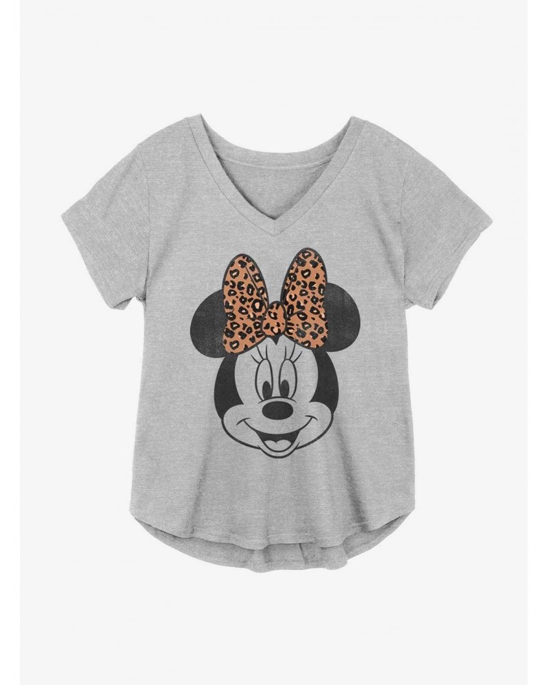 Disney Minnie Mouse Leopard Bow Girls Plus Size T-Shirt $9.71 T-Shirts