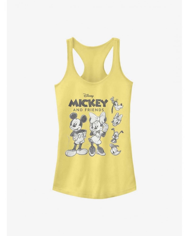 Disney Mickey Mouse Mickey Friends Sketch Girls Tank $9.76 Tanks