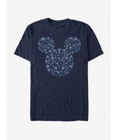 Disney Mickey Mouse Holiday Mickey Ear Snowflakes T-Shirt $5.74 T-Shirts