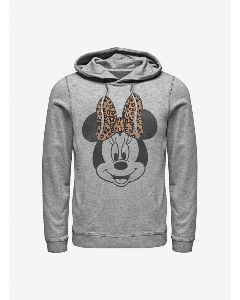 Disney Minnie Mouse Modern Minnie Face Leopard Hoodie $14.01 Hoodies