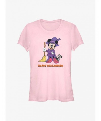 Disney Minnie Mouse Happy Halloween Witch Girls T-Shirt $6.97 T-Shirts