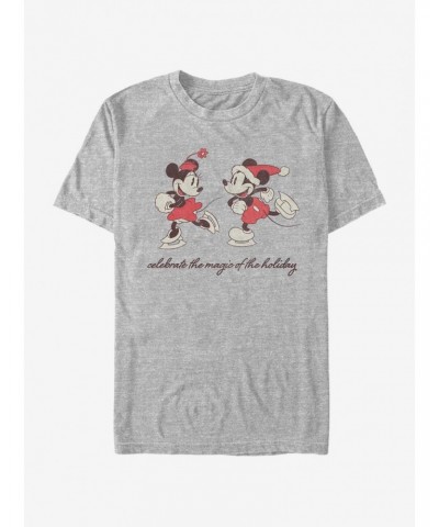Disney Mickey Mouse Vintage Holiday Skaters T-Shirt $8.22 T-Shirts