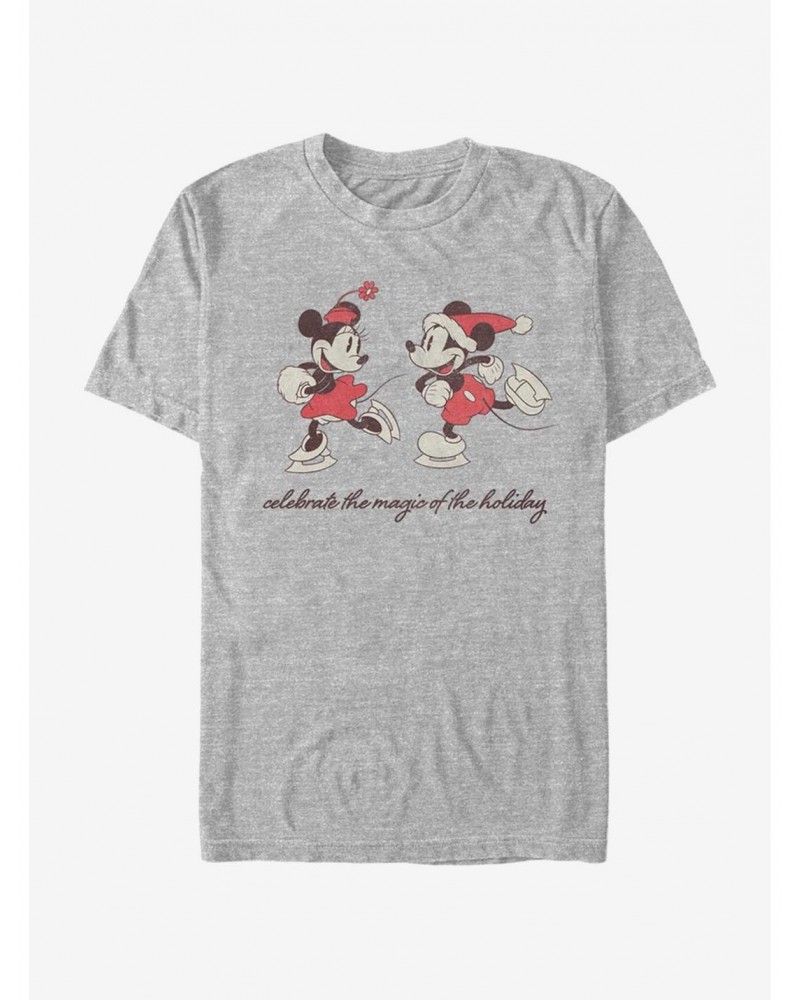 Disney Mickey Mouse Vintage Holiday Skaters T-Shirt $8.22 T-Shirts