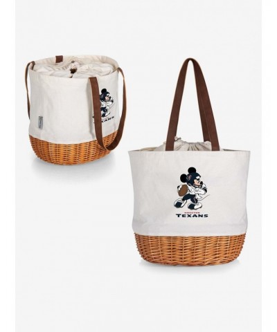 Disney Mickey Mouse NFL Houston Texans Canvas Willow Basket Tote $31.15 Totes