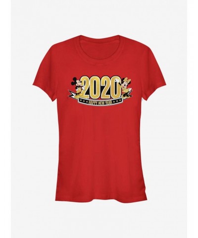 Disney Mickey Mouse And Minnie Mouse Happy New Year 2020 Classic Girls T-Shirt $9.56 T-Shirts