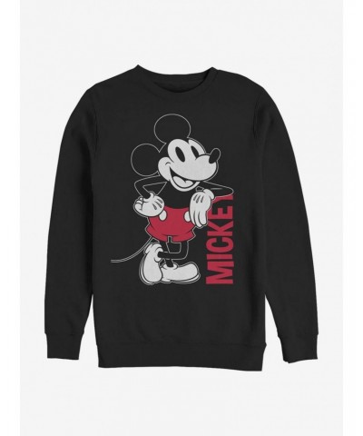 Disney Mickey Mouse Mickey Leaning Crew Sweatshirt $12.69 Sweatshirts