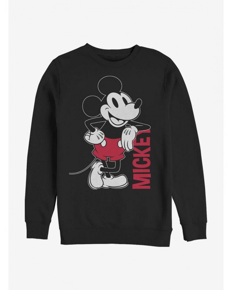 Disney Mickey Mouse Mickey Leaning Crew Sweatshirt $12.69 Sweatshirts