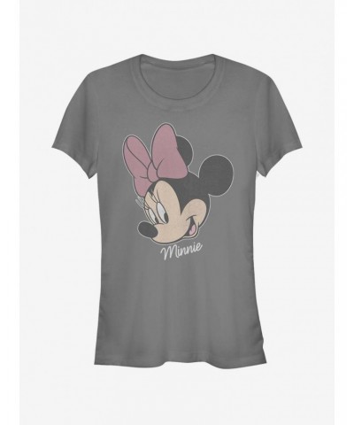 Disney Mickey Mouse Minnie Big Face Distressed Girls T-Shirt $8.37 T-Shirts