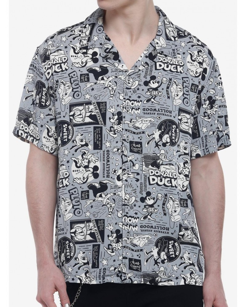 Our Universe Disney100 Mickey Mouse And Friends Vintage Woven Button-Up $11.14 Button-Up